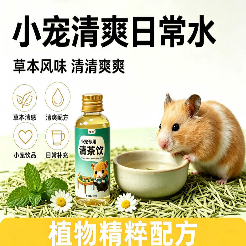 宠物营养水花枝鼠饮料金丝熊仓鼠兔子鼠茶祛味宠物清茶饮可代替水
