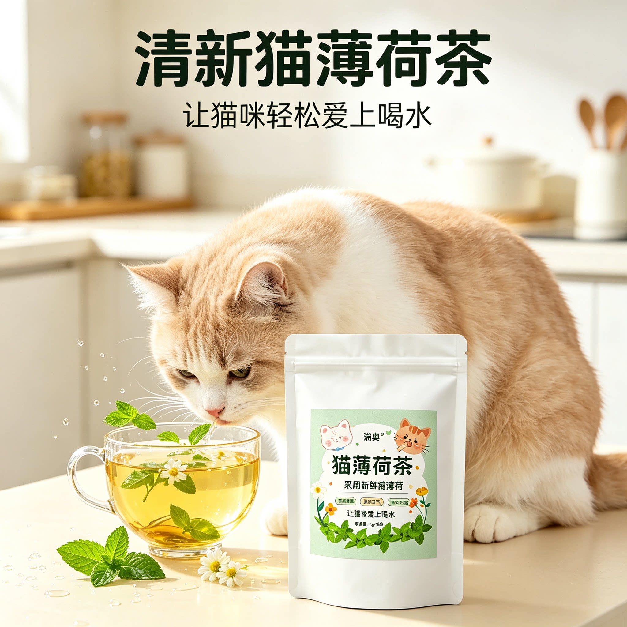 猫薄荷茶茶包猫喝水补水品新款薄荷粉末猫咪磨牙棒清新口气