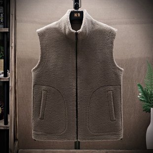 2281 颗粒绒情侣背心夹克 秋冬爆款 INS风男生国潮双面穿双穿个性