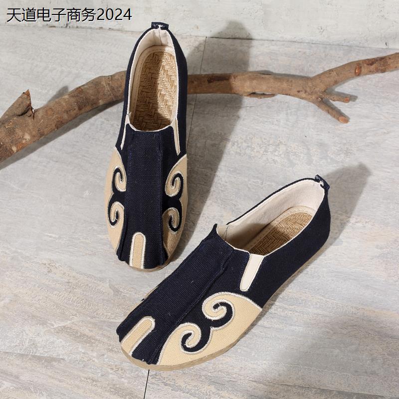 夏季亚麻祥云男款帆布鞋