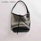 Cierra Korey官网 复古水桶包包女通勤百搭大容量单肩手提帆布包