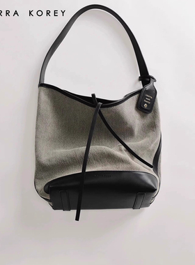 Cierra Korey官网 复古水桶包包女通勤百搭大容量单肩手提帆布包