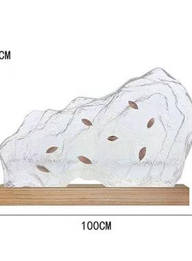 造景客厅摆件家居饰品玄关办公室装饰雪假山石头透明树脂雕塑艺术