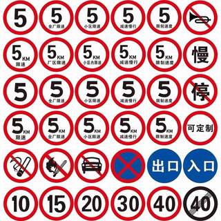 限速5公里标志牌5小区厂区限速标识牌交通标志牌道路指示牌圆牌铝