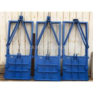 广东水闸机闸一体式铸铁闸门镶铜排架闸门手动启闭机电动启闭机