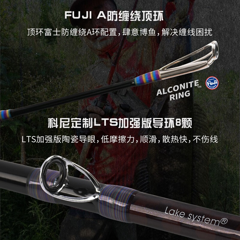 科尼路亚竿男玩火3代雷强竿打黑XH超J硬重Q雷枪柄黑鱼杆锚鱼竿