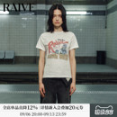 RAIVE春日玫瑰T恤2026新款夏季女上衣内搭印花休闲韩系宽松短袖