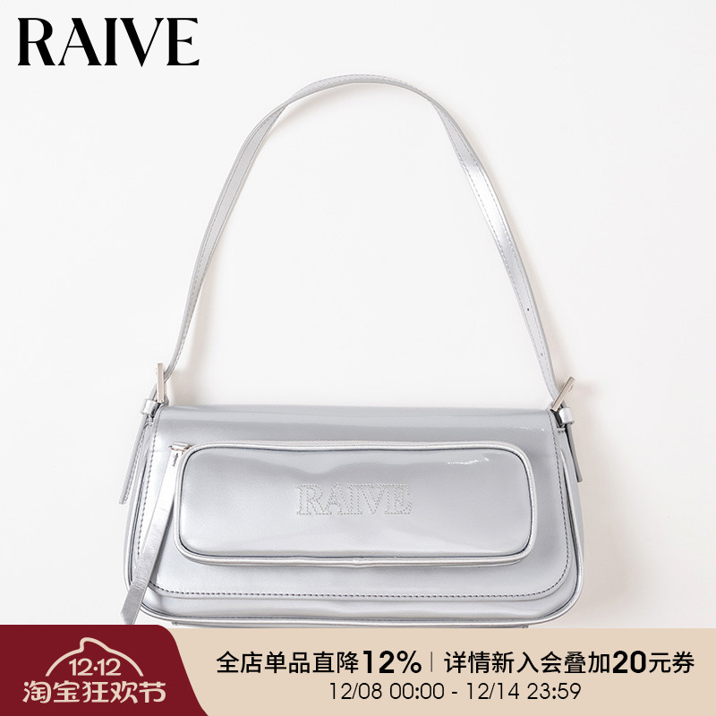 RAIVE潮流黑色单肩挎包