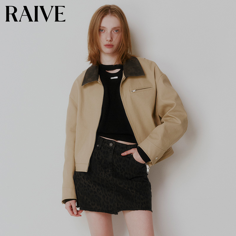 RAIVE灰色卡其色通勤韩短外套