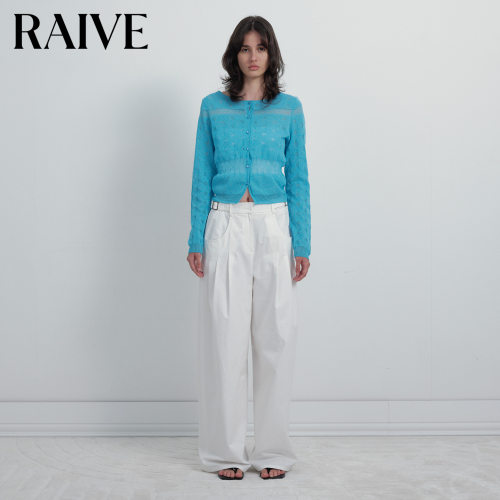 RAIVE薄款圆领针织开衫韩系外搭