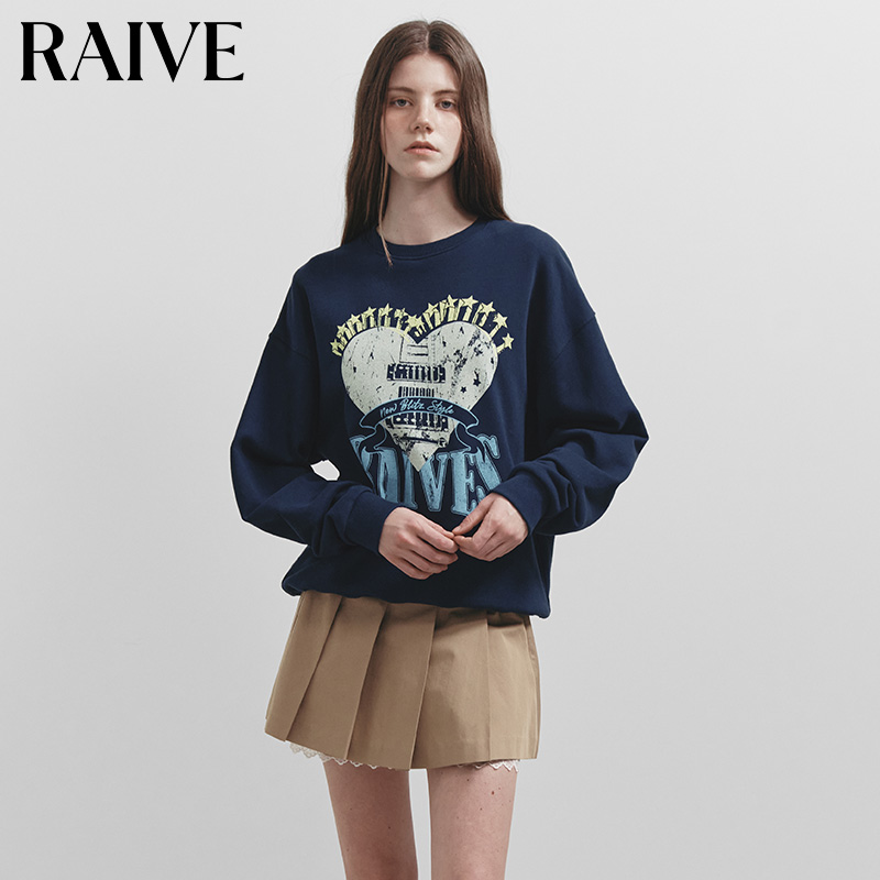 Raive韩系宽松撞色卫衣