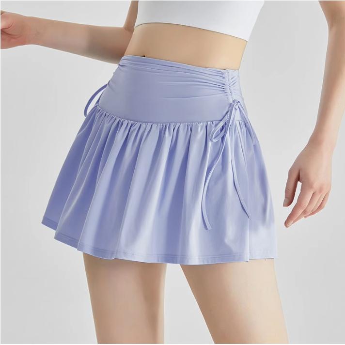 抽绳高腰运动短裙女小个子显瘦
