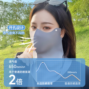 骑车薄款 防晒面罩高颜值女夏季 透气遮阳口罩防紫外线护颈冰丝面纱