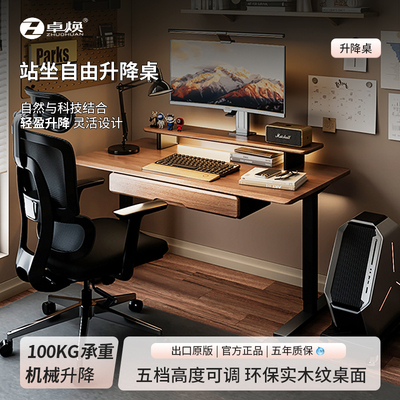 中古小型台式机电脑桌办公专用卧室家用轻奢高级感学习桌升降书桌