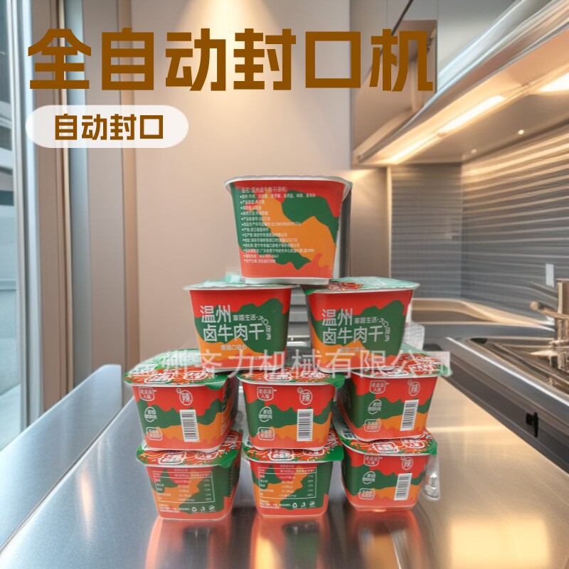盒装风干牛肉自动封口机 熟食卤菜真空包装封口机 源头生产厂家