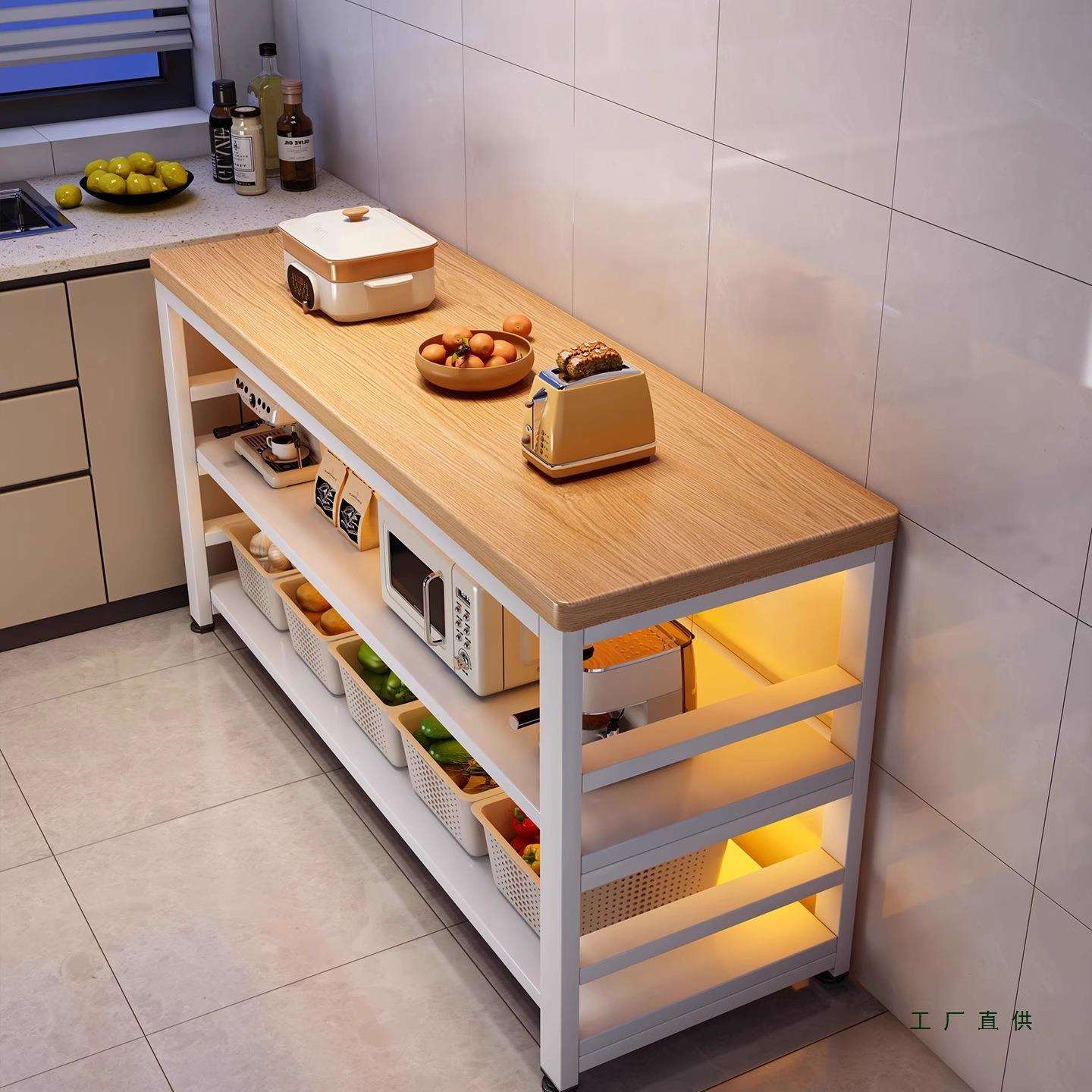 吧台多层落地置物架窄桌子搁板餐桌客厅隔断桌阳台休闲简约长条桌