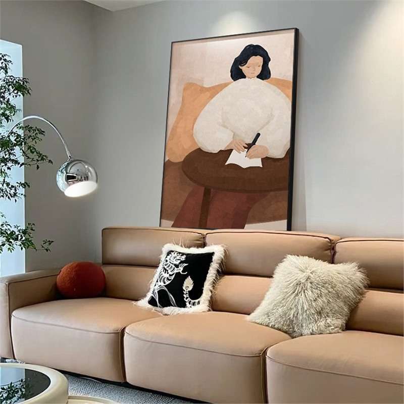 抽象人物客厅装饰画小众艺术复古高级感过道玄关壁画卧室床头挂画图片