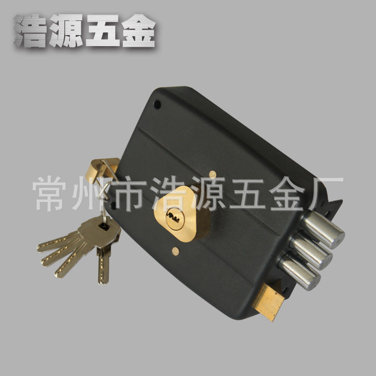 出口货源房门外装机械门锁防盗扣圆柱锁舌室外大门锁芯