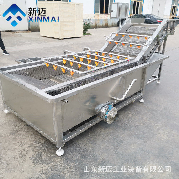 粽叶荷叶气泡清洗机可调速流水线清洗设备油桃黄桃鼓浪清洗机