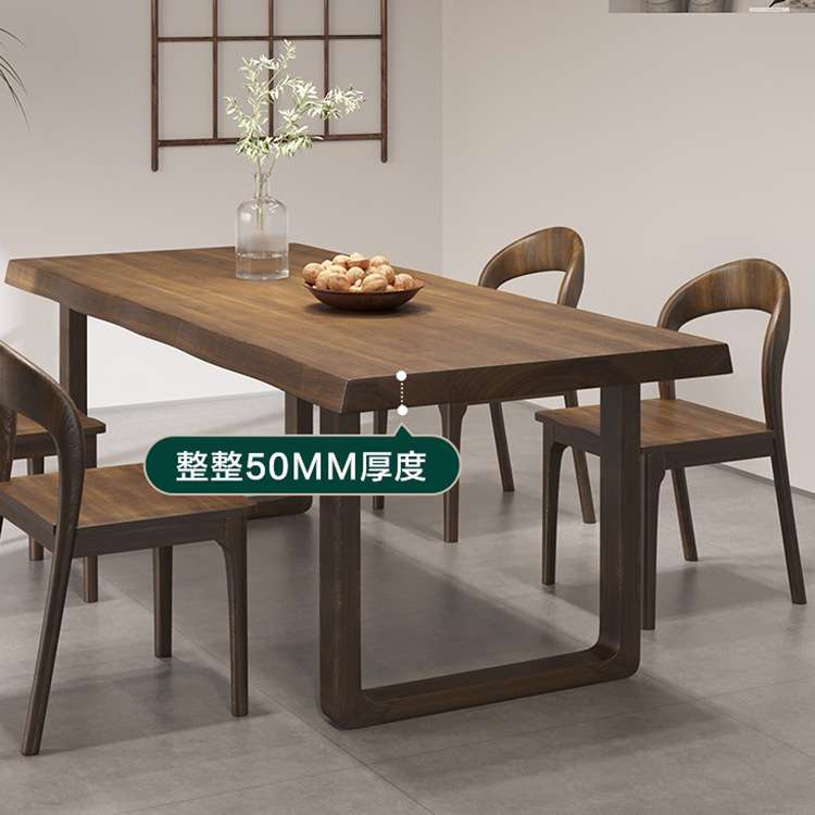 民宿实木餐桌椅组合客厅多人用餐饭桌原木北欧长桌餐桌实木带椅子