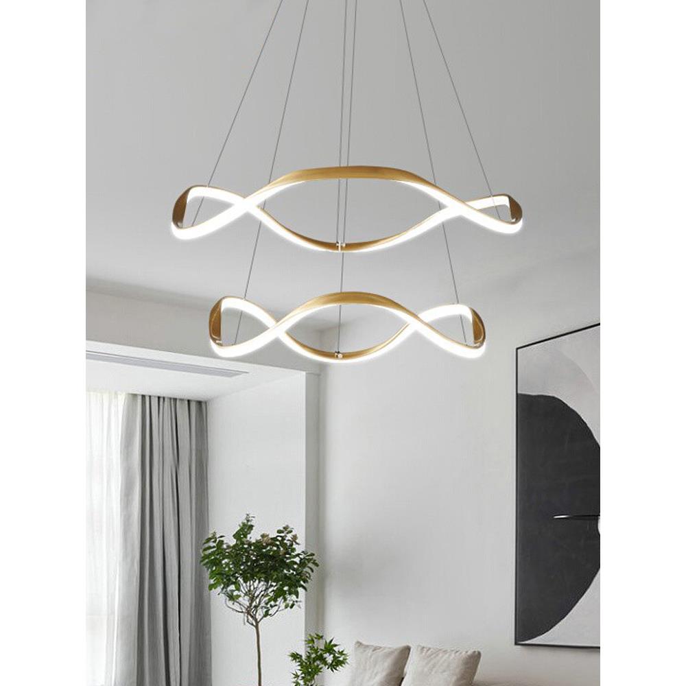 意式极简客厅吊灯现代简约大气创意个性设计师卧室主灯全铜餐厅灯