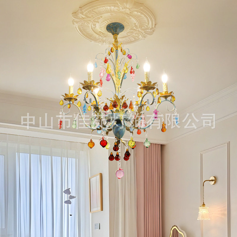新款批发法式水晶客厅吊灯轻奢法式客厅灯水晶装饰吊灯铁艺吊顶灯