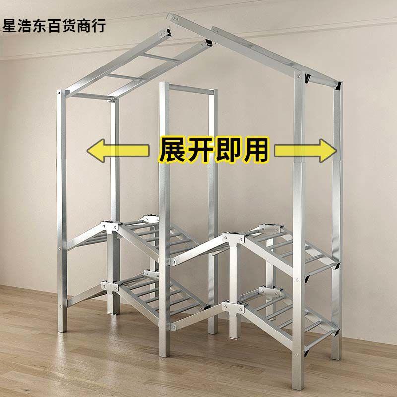 不锈钢折叠衣柜免安装简易布衣柜家用卧室出租房收纳衣橱钢架结实