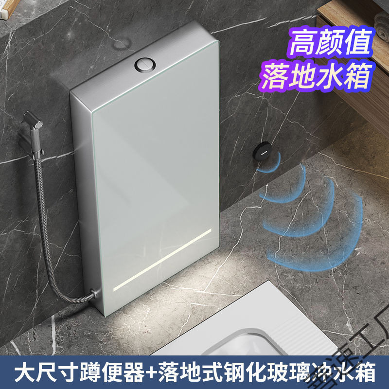 落地水箱大便器智能落地冲水箱带感应灯光脚感冲水卫生间蹲坑陶瓷
