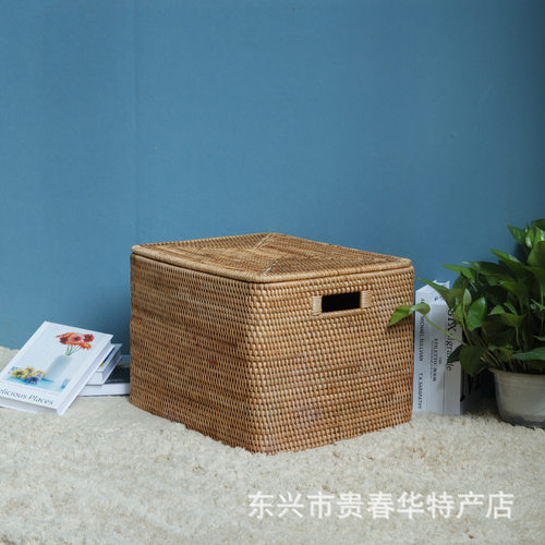 越南秋藤手工编织家居收纳筐大尺寸置物箱