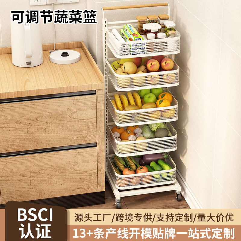 小推车置物架移动带轮卧室婴儿用品收纳架三层四层家用厨房置物架