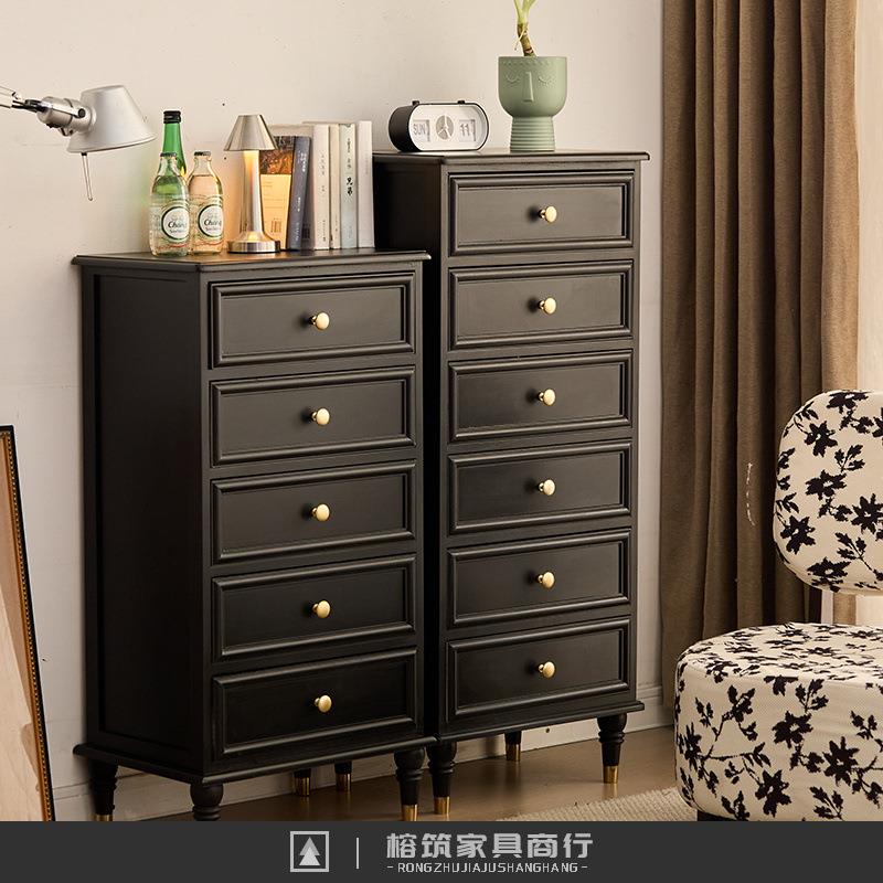 高档实木五斗柜收纳柜斗柜卧室储物柜多层客厅家用美式复古柜子