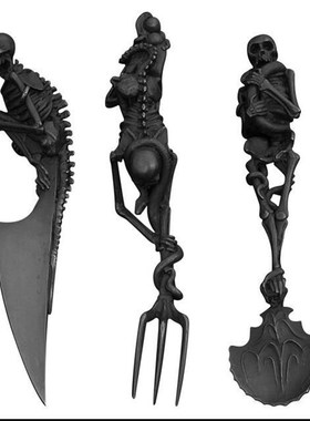 厨房配件Halloween Gift Skeletal Cutlery Sets万圣节刀叉勺套装