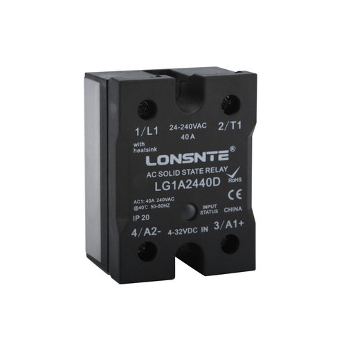 LONSNTE蓝石固态继电器220V单相LG1A2440D直流控交流SSR-40DA固态