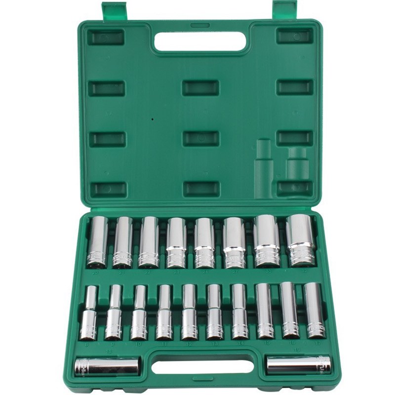 电动电泳黑套筒头子扳手六角十二角加长镜面套筒10件套20件套78mm
