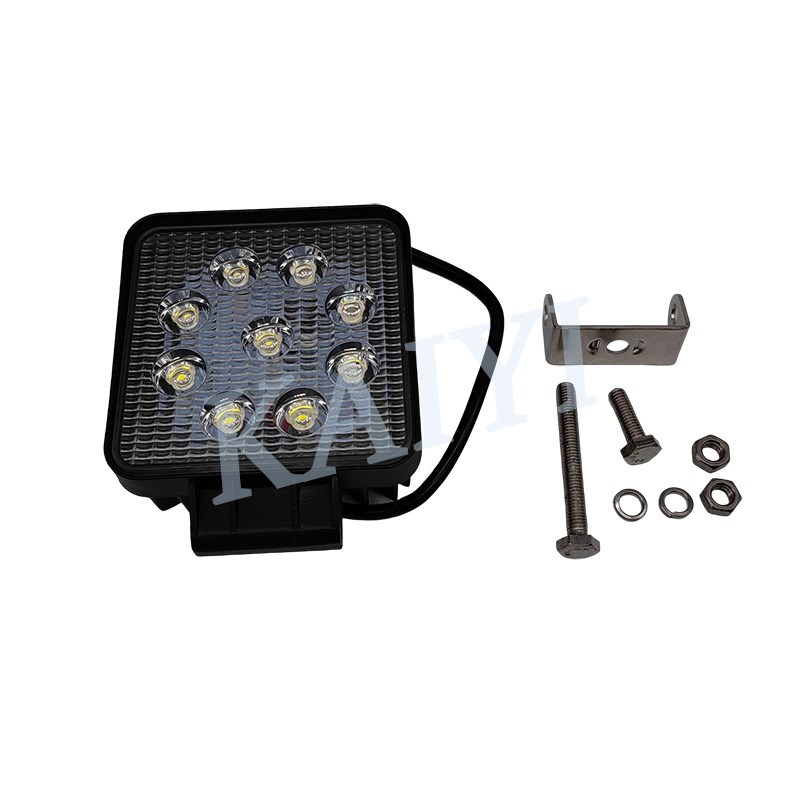 挖机大臂led灯9珠24V超亮农用车收割机大灯汽车货车射灯倒车灯