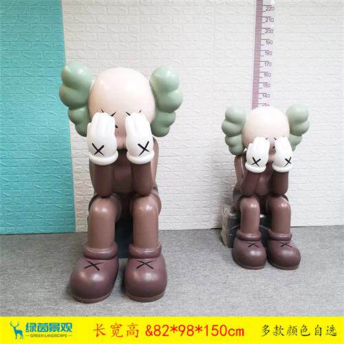 潮流网红KAWS玻璃钢卡通雕塑家居美陈装饰芝麻街商业主题形象摆件