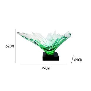 饰艺术品新型花纹交叉时尚 仿琉璃雕塑抽象家居装 桌面摆件透明雕塑