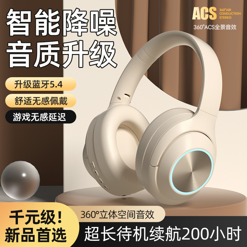 全包耳发光头戴式蓝牙耳机可旋转