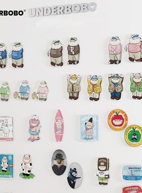 BOBO亚克力磁吸冰箱贴2 可爱创意装饰品留言贴磁性贴 安德伯伯