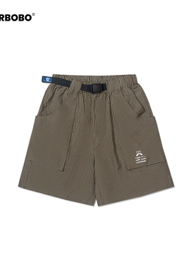 UNDERBOBO格纹腰带短裤 2025新款春夏季 宽松百搭显瘦高腰阔脚女