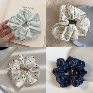 韩系bm风简约大肠清新碎花发圈新款马尾气质头发发绳高级头绳发饰