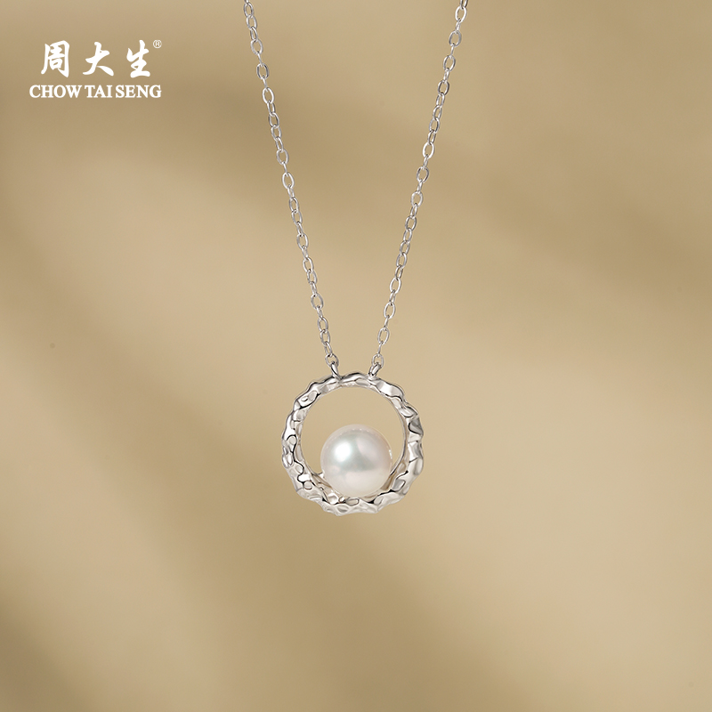 周大生淡水珍珠圆环项链