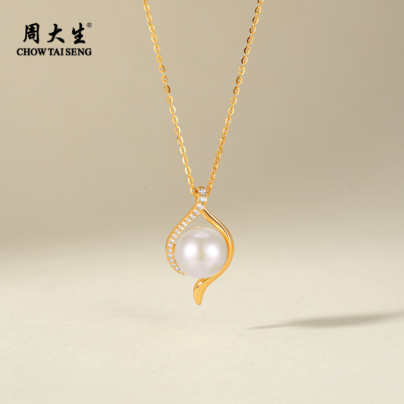 周大生绮光珍珠项链女