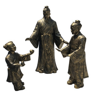 玻璃钢雕塑人物雕塑孔融让梨校园雕塑公园步行街雕像摆件铸铜雕塑