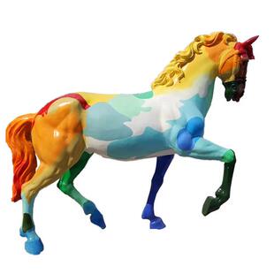 厂家定制奔马铜雕塑大型站立彩绘马仿真铜马景观玻璃钢雕塑马厂家