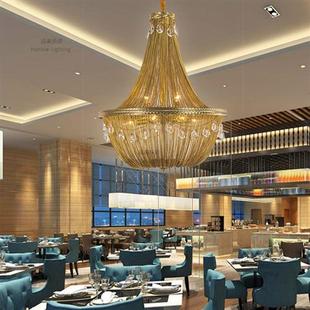链条水晶吊灯意式轻奢水晶客厅餐厅别墅酒店会所吊灯艺术金属流苏