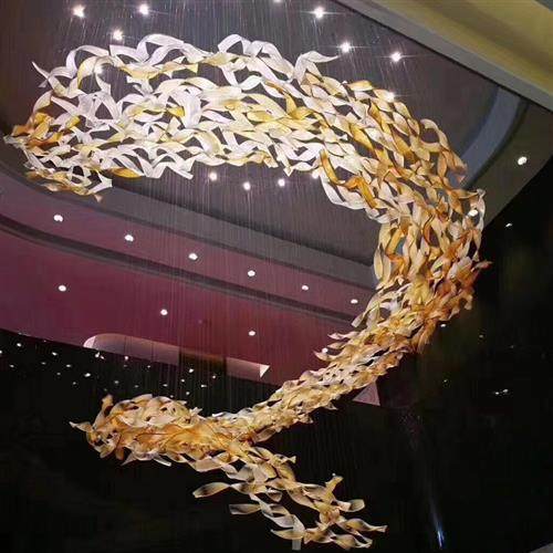 琉璃飘带商场售楼部沙盘吊灯工程大型艺术前台酒店大堂吊灯,家装灯饰光源,客厅吊灯,淘宝优惠券,粉丝福利购,淘宝优惠卷