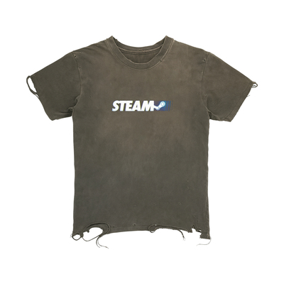 视觉系怪诞Punk outfits复古美式水洗做旧破坏阿美咔叽短袖T恤