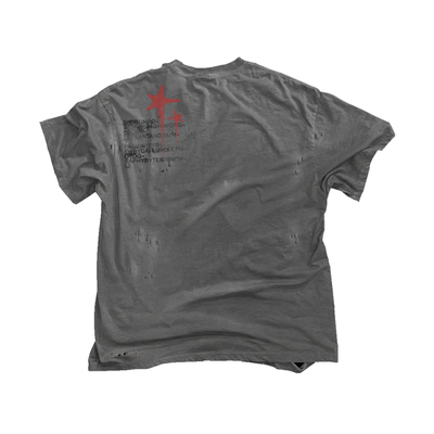 暗黑热爱造就水洗做旧破坏亚文化古着vintage暗黑先锋反叛短袖T恤