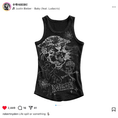 亚文化vintage土酷返祖朋克punk印花柔软叛逆暗黑视觉系ins背心